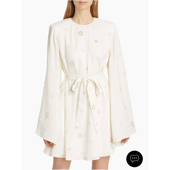 Stella McCartney Metallic Long-Sleeve Minidress US 2 $1850 - Picture 2 of 12